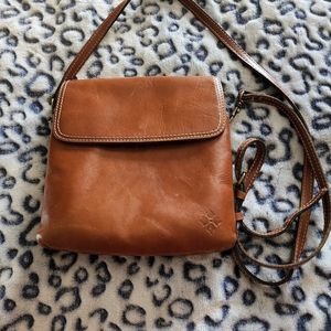 Patricia Nash brown leather crossbody bag.